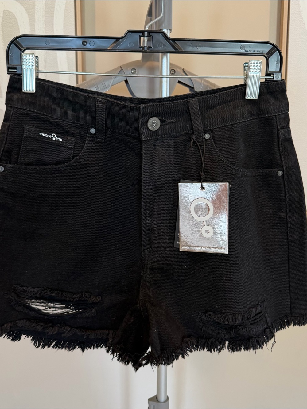 Black Distressed Women's Denim Shorts